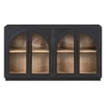 thumbnail image 5 of Tcbosik Buffet Cabinet with Storage, 60" Large Sideboard with 4 Glass Doors, Modern Coffee Bar Cabinet with Adjustable Shelves for Kitchen, Dining Room, Living Room, Black, 5 of 10