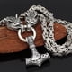 thumbnail image 1 of Collar retro de cultura nórdica para hombre, colgante de acero inoxidable con cabeza de lobo vikingo, accesorios, 1 of 6