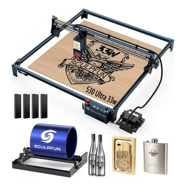 Sculpfun S30 Ultra 33w Grabador Láser Y Rodillo Giratorio