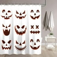 thumbnail image 3 of Halloween Shower Curtain, Cute Evil Smil Faces Shower Curtain Black Fall Bathroom Curtains, Waterproof Polyester Fabric Machine Washable Shower Curtain Set with Hook, 72X72in, 3 of 5