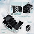 thumbnail image 4 of Estuche de maquillaje Joligrace Cosmetic Train con compartimentos, color turquesa, 4 of 7