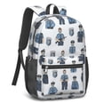 thumbnail image 2 of Police and Rifle White Pattern 17" School Backpacks for Teens,Waterproof Oxford Fabric,S-Shape Padded Straps for School,Travel,Hiking,Camping, 2 of 6