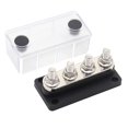 thumbnail image 2 of Power Distribution Block Bus Bar Terminal Blocks with Cover Distribution Block Portable Terminal Car Boat High Current Wiring Stud Black, 2 of 7