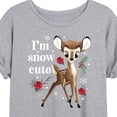 thumbnail image 3 of Disney Bambi - Christmas - I'm Snow Cute - Women's Oversized T-Shirt, 3 of 5