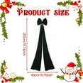 thumbnail image 7 of Christmas Bow Tree Topper Ornament Large Green Velvet for Holiday Home Party Indoor Outdoor Decor, 7 of 7