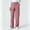 Pink, variant on YHAJDS Womens Cargo Pants Solid Color Stretchy Waist Long Trousers Equipped With Pockets Outdoor Wear