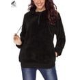 thumbnail image 3 of PULLIMORE Womens Fuzzy Fleece Hoodie Sweatshirt Oversized Zip Up Hoodies Sherpa Hooded Pullover with Pockets (XL, Black), 3 of 7