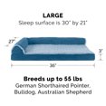 thumbnail image 2 of FurHaven Pet Products Two-Tone Faux Fur & Suede Cooling Gel Top Deluxe Chaise Lounge Pet Bed for Dogs & Cats - Marine Blue, Large, 2 of 12
