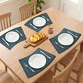 thumbnail image 3 of Unique Bargains 6Pcs Faux Leather Heat Resistant Placemats Peacock Green 20.1x11.8inch, 3 of 6