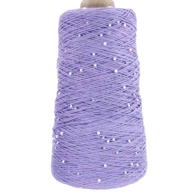 BUYISI Fil de Coton Mercerisé Perle Tricoté à la Main Pur Coton Laine Fine Fil Tressé Rouleaux de Haute Qualité de Couture Difficile à Casser Violet