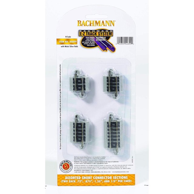 Track Connector Sections Bachmann E-Z Track N Scale (2 x 0,75 ml, 2 x 0,875 ml, 2 x 1,125 ml, 2 x 1,5 ml)