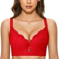 thumbnail image 2 of Eashery Womens Plus Exercise Bras Seamless Padded Yoga Bra Breathable Womens Bras No Wire Red 42 95D, 2 of 5
