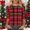 Red, variant on Amidoa Plaid Womens Tops Christmas Boat Neck Red 3/4 Sleeve Blouses Graphic Going Out Tee Shirts for Women L