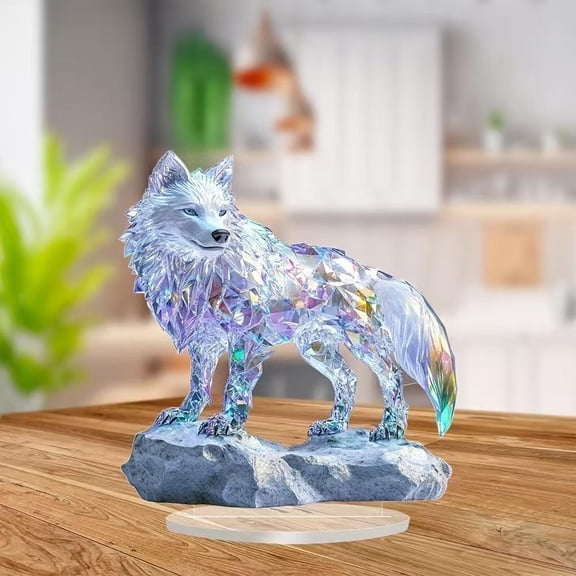 Animal Series 2D White and Blue Peacock Screen Desktop Ornament Home Living Room Study Decoration