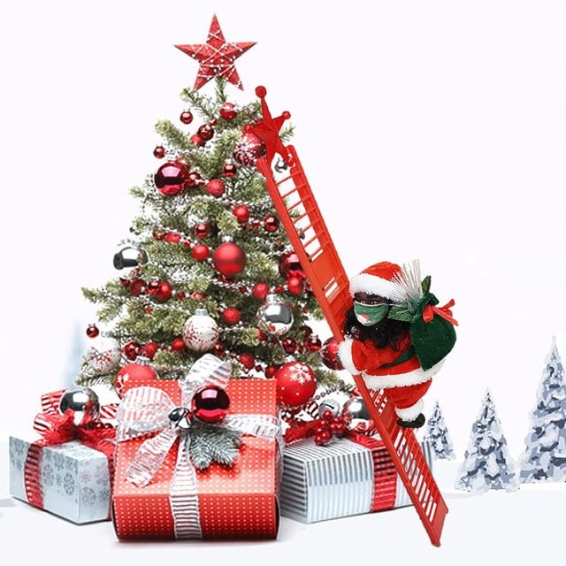 Decoración colgante de Navidad perfecl Santa Claus escalera eléctrica