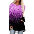 thumbnail image 1 of FAIWAD Tuniques pour Femmes Manches Longues Col Rond à Blocs de Couleur Chandail Ample et Fluide, 1 of 5