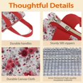 thumbnail image 4 of Pioneer Flower Floral Print Pattern Insulated Lunch Bag for Women & Adults,Large Portable Soft Cooler Lunch Bag,Thermal Food Storage Tote with Pearl Cotton,8.66L,8.75x5.75x9.5 Inch, 4 of 6