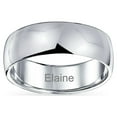 thumbnail image 4 of Bling Jewelry Mens Unisex Classic Minimalist Dome Sterling Silver Ring for Couples Wedding Band, 4 of 5