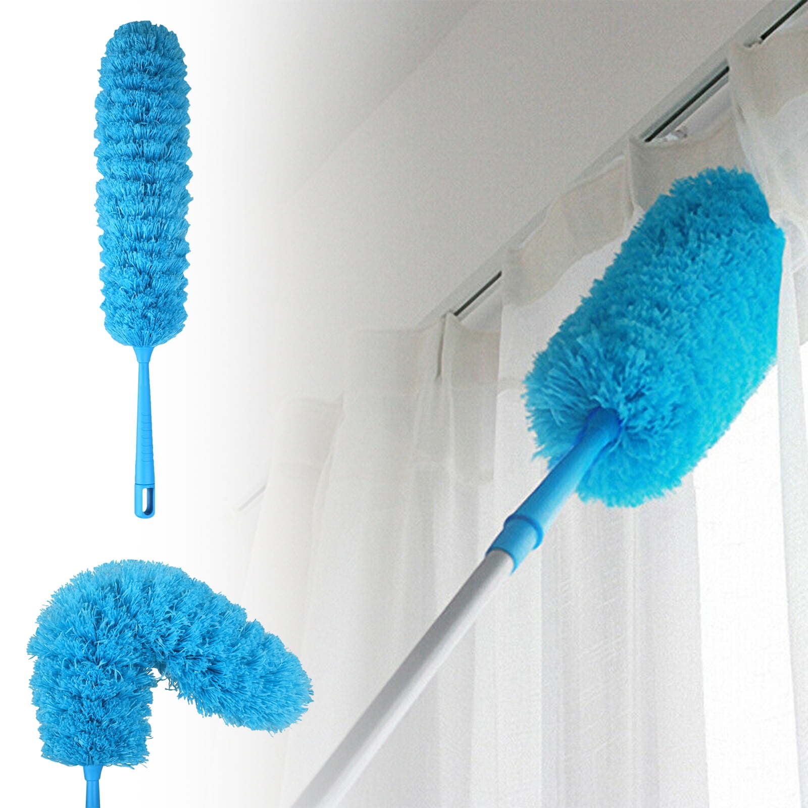 Microfiber Bendable Feather Duster with Telescoping Extension Hole(No