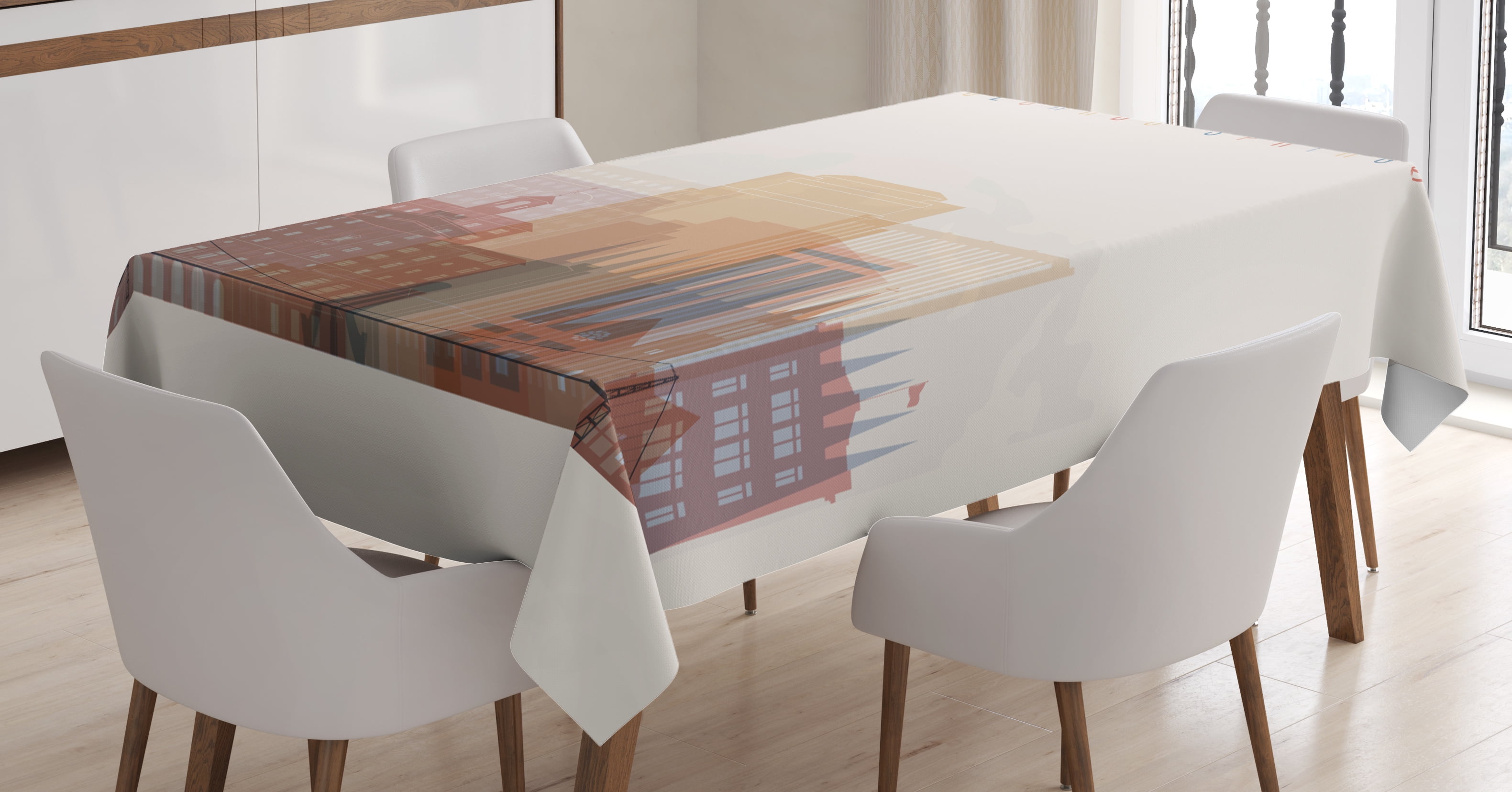 Colorado Tablecloth Springs Skyline With Artsy Pale Urban Colorado Tablecloth Springs Skyline With Artsy Pale Urban House Silhouettes Graphic Print Rectangular Table Cover For Dining Room Kitchen