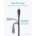 thumbnail image 2 of Anker Powerline+ II Lightning Cable 3-Pack (3 ft, 3 ft, 6 ft), MFi Certified Cord (Black), 2 of 3