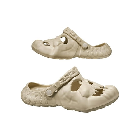 

Daeful Mens Clogs Summer Beach Shoes Closed Toe Slide Sandals Comfort Slip On Shower Sandal Men Skull Design Khaki 11-11.5