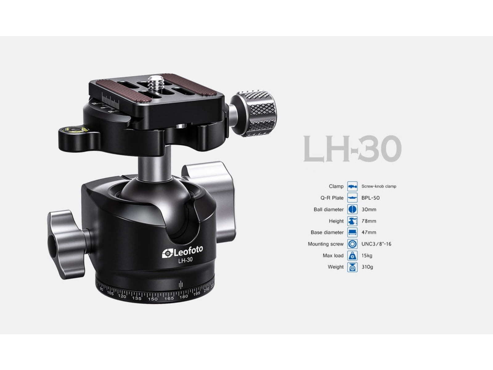 Leofoto LS-X Ranger LS-284CX Carbon Fiber Tripod with DC-282C Column & LH-30LR Ball Head, Lightweight & Durable, 22 lbs Capacity (LS-284CX-LH-30LR)