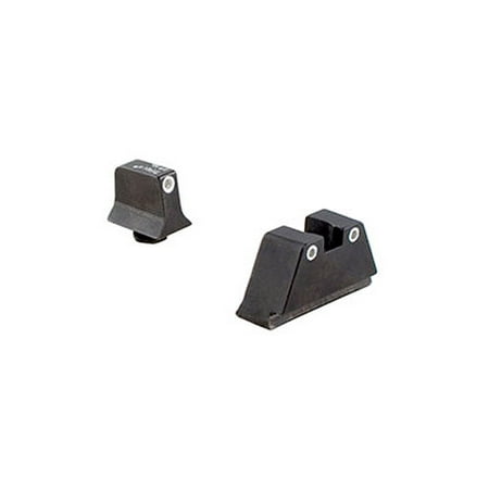 Trijicon GL201-C-600649 HD Night Sight Suppressor Set White Front / White Rear with Green Lamps For Glock Pistols - (Best Front And Rear Sights For Ar 15)