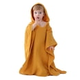 thumbnail image 1 of xiaxaixu Toddler Boy Girl Cloak Bathrobe Solid Color Bat Sleeve Hooded Towel Loose Breathable Robe, 1 of 6