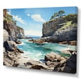 thumbnail image 2 of Designart "Majestic Cliffs Rocky Beach wall art II" Nautical & Beach Canvas Art Print, 2 of 5