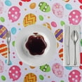 thumbnail image 2 of Easter Fabric Round Table Cloth, Polyester Easter Colorful Eggs Tablecloth, Table Cover Protector for Holiday, Party, Wedding, Birthday, Banquet Decoration Use, 60 Inch, Egg, 2 of 6