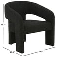 thumbnail image 3 of SAFAVIEH Couture Roseanna Modern Velvet Solid Accent Chair, Black, 3 of 9