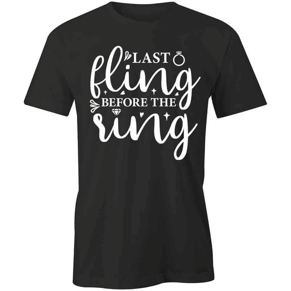 Last Fling BeforeThe Ring T-Shirt | Happily Married Black Tee Gift