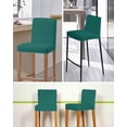 thumbnail image 5 of Dark Green Bar Stool Covers Set of 6, Modern Pure Dark Green Stretch Washable Bar Chair Covers with Backs, Removable Pub Counter Height Chair Cover for Kitchen Dining Room Cafe, 5 of 7