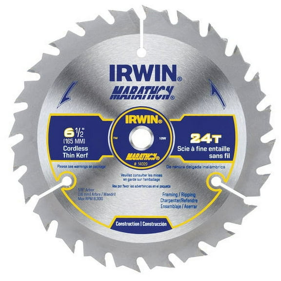 Irwin 24029CL Marathon Carbide 24 Tooth Circular Saw Blade 6-1/2 Dia. in.