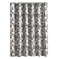 thumbnail image 2 of Fiudx Cortina de Ducha de Poliéster con Diseño de Rayas Estampadas, Duradera y Lavable a Máquina, Incluye 12 Ganchos, Elegante Decoración para El Baño, Tamaño de 72 X 72 Pulgadas, Fácil Instalación., 2 of 6