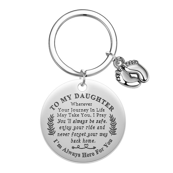 To My Daughter Key Chain Stainless Steel I Love You Forever Inspirational Gift Keyring Party Pendant Keychain Gift Jewelry