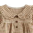 thumbnail image 7 of Akiihool Baby Girls' Clothing Newborn Baby Girl Fall Winter Clothes Coming Home Outfit Ruffle Romper Cute Ribbed Knit Jumpsuit Headband Khaki,3-6 Months, 7 of 7