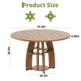 thumbnail image 3 of 47" Round Wood Dining Table for 4-6,Sturdy Wood Kitchen Table with Storage Shelf & Adjustable Feet Space Saving, Easy-Clean Wood Dining Tables for Living Room, 3 of 7