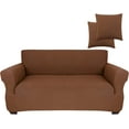 thumbnail image 1 of Jinamart Housse de Canapé Extensible Élastique 2 Places, 1 Pce (Marron, Moyen), 1 of 6