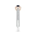 thumbnail image 3 of ANGARA Natural Vintage Inspired Sapphire Halo Ring with Filigree in 14K White & Rose Gold for Women (Size-4mm) | September Birthstone, Anniversary, Jewelry Gift for Women | Natural Sapphire Ring, 3 of 10