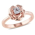 thumbnail image 1 of Miabella Created White Sapphire Floral Ring in Rose Silver, 1 of 4