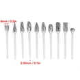 thumbnail image 2 of Sonew Burr Set, Metal Bit,10pcs Tungsten Carbide Steel Burrs Files Metalworking Carving Tool Set 2.35*6mm, 2 of 11