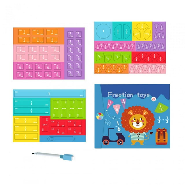 Cercles de Fraction avec Pourcentages Jouets d'Apprentissage des Mathématiques, lion de Fraction pour Enfants