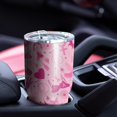 thumbnail image 4 of 30oz Pink Breast Cancer Tumblers Stainless Steel Tumbler with Lid and Straw,Vacuum Insulated Double Wall Travel Tumbler Cups Mug with Cleaning Brush for Coffee,Tea, 4 of 7