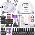 thumbnail image 3 of Juego de manicura Kit de uñas acrílicas con 120/80/54w lámpara de uñas 35000rpm taladro de uñas elegir esmalte de uñas de Gel todo para Manicuresun Set1- Aespa oso de fresa Hogar, 3 of 5