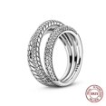 thumbnail image 1 of 925 Silver Stackable Vintage Leaf Ring For Women Crystal S925 Bowknot Rings Original Finger Rings Anniversary Retro Jewelry YFPTR023 6, 1 of 6