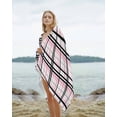 thumbnail image 2 of Pink Black Plaid Beach Towels Oversized Super Absorbent, Farmhouse Pink Black Checkered Lightweight Bath Towel Quick Dry Sets For Bathroom/Pool/Rv Camping/Beach Play/Gym Room/Picnic 35"x70", 2 of 8