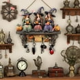thumbnail image 4 of 2D Retro Bohemian-Style Halloween Witch Wooden Wall Decoration – Decorative Art & Key Holder for Entryway, Farmhouse & Seasonal Decor, 4 of 6