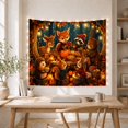 thumbnail image 5 of Woodland Animals Harvest Feast in a Twilight Forest, Whimsical Illustration for Nature Lovers, Cozy Autumn Wall Art, Thanksgiving Gift Tapestry Wall Hanging for Living Room and Bedroom, 5 of 7